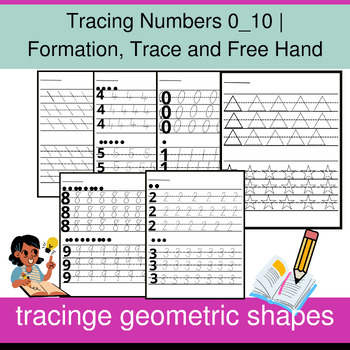 Preview of Tracing Numbers 0_10 | Formation, Trace and Free Hand