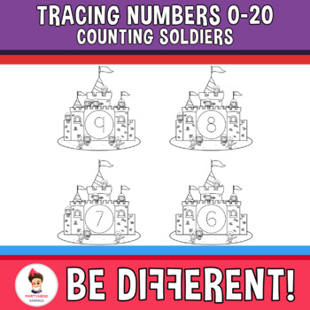 Tracing Pencil Clipart Numbers 0-20, 0-10, 0-5 Back To School Fine