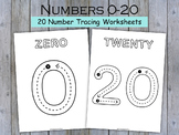 Tracing Numbers 0-20, Preschool Math Worksheets, Number of