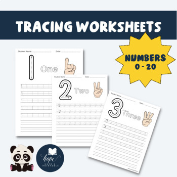 Preview of Tracing Numbers 0 - 20 │Trace, Count, and Color │for Preschool & Kindergarten