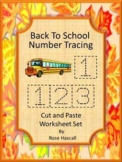 Line Tracing Numbers to 10 Cut and Paste Summer Activities