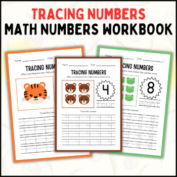 Preview of Tracing Numbers 1-10: Fun and Easy Math Worksheets for Preschool & Kindergarten