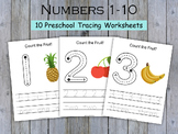 Tracing Numbers 1-10, Preschool/PreK Morning Math Work Wor