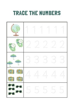 writing numbers 1 10 formation trace and free hand