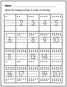 Tracing Numbers 1-20 And Fill In The Missing Number - Free by Organika ...