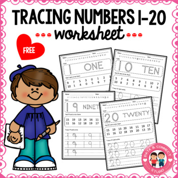 Preview of Tracing Numbers 1-20 And Color Worksheets