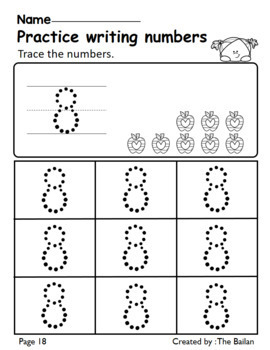 Tracing Numbers 1-20 | Write & Fill In The Numbers by The Bailan