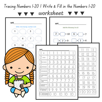 Preview of Tracing Numbers 1-20 |  Write and Fill In the Numbers 1-20 |