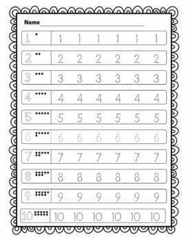 Tracing Numbers 1-20 