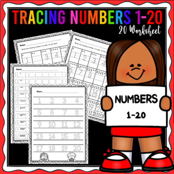 Preview of Number Tracing Worksheets 1-20 - Fill in the Missing Numbers | Free