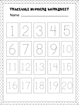 Tracing Numbers 1-20 - Write and Fill in the missing numbers - Practice ...