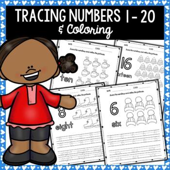 Preview of Tracing Numbers 1-20 l Coloring pages
