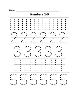 tracing numbers 1 5 by charlotte keleshian teachers