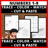 Tracing Numbers 1-9 Printable, For k & Pre-k, Color & Matc
