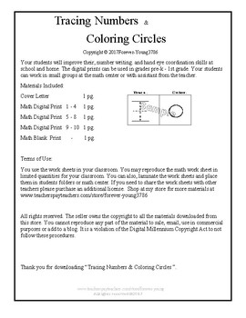 Preview of Tracing Numbers & Coloring Circles