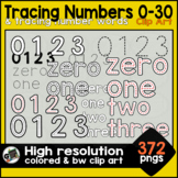 Tracing Numbers & Number Words 0-30 Fine Motor Skills Clipart