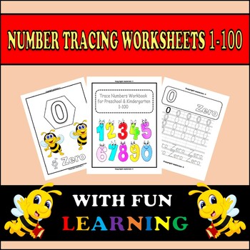 Preview of Tracing Numbers Printable Worksheets Pdf 1-100 For Primary Students