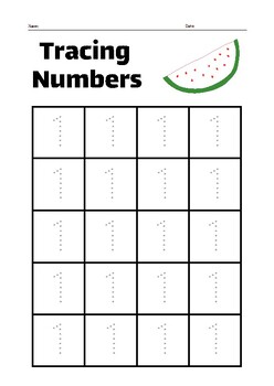 Preview of Tracing Numbers Worksheet ( Ideal for helping kindergarten students)