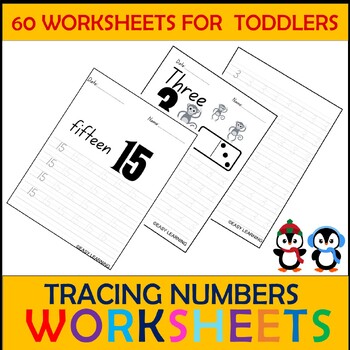 Preview of Tracing Numbers Worksheets for Toddlers