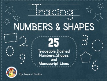 Preview of Tracing Numbers and Shapes- Traceable, Dashed Numbers and Shapes