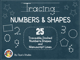 Tracing Numbers and Shapes- Traceable, Dashed Numbers and Shapes