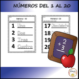 Tracing Numbers from 1-20 in Spanish - Números del 1 al 20