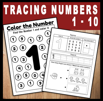 Preview of Tracing Numbers to 10 - Number tracing sheet - tracing activities.