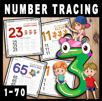 Preview of Tracing Numbers to 70 - Number Tracing Sheet - Tracing Activities.