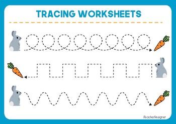 Tracing Practice, Pre-Writing Worksheets, Line Tracing Worksheets ,  Preschool