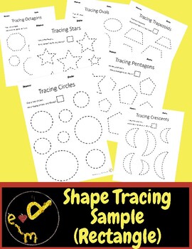 Preview of Tracing Rectangles for Preschoolers (Shape Tracing Sample) -Spanish included-