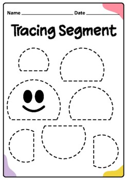 Tracing Segment Shapes Worksheet for Kids, Printable PDF by CG Education