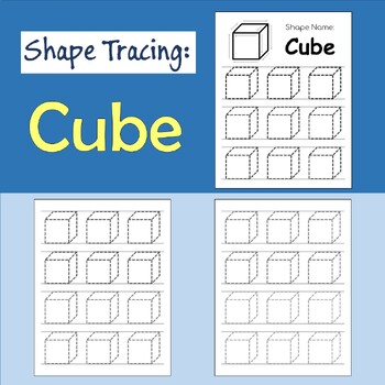Preview of Tracing Shape: Cube, Worksheet to Trace the Cube Shape