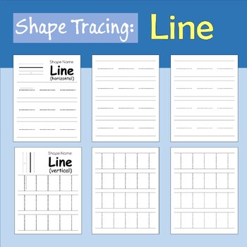 Preview of Tracing Shape: Line (Horizontal/Vertical, Worksheet to Trace the Line (H/V)Shape