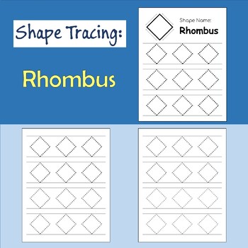 Preview of Tracing Shape: Rhombus, Worksheet to Trace the Rhombus Shape