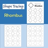 Tracing Shape: Rhombus, Worksheet to Trace the Rhombus Shape