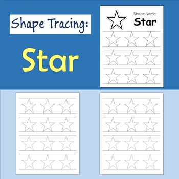 Preview of Tracing Shape: Star, Worksheet to Trace the Star Shape