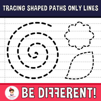 Preview of Tracing Shaped Paths Clipart Only Lines Fine Motor Skills Pencil Control