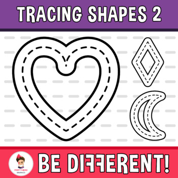 Preview of Tracing Shapes 2 Clipart Fine Motor Skills Pencil Control Math