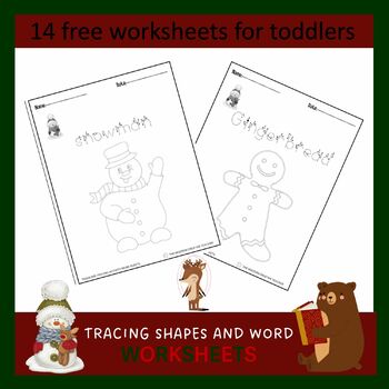 Preview of Tracing Shapes And Words Worksheets