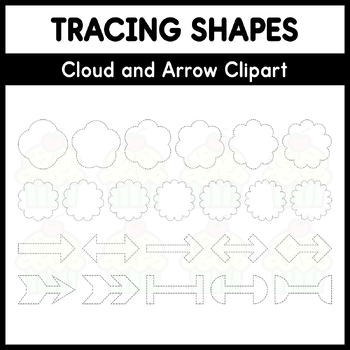 Preview of Tracing Shapes - Cloud and Arrow Clipart
