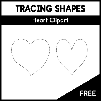 Preview of Tracing Shapes - Heart Clipart - Free