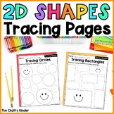 Tracing Shapes Pages Worksheets 2D Shapes for Kindergarten