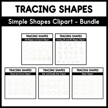 Preview of Tracing Shapes - Simple Shapes Clipart - Bundle