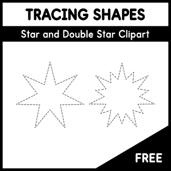 Preview of Tracing Shapes - Star and Double Star Clipart - Free