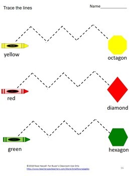 Download Distance Learning Tracing Worksheets, Shapes Colors, Prek, K, Special Ed