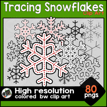 Preview of Tracing Snowflakes Fine Motor Skills Control Prewriting Clip Art