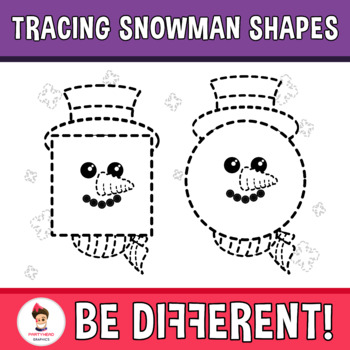 Preview of Tracing Snowman Shapes Clipart Fine Motor Skills Pencil Control Winter January