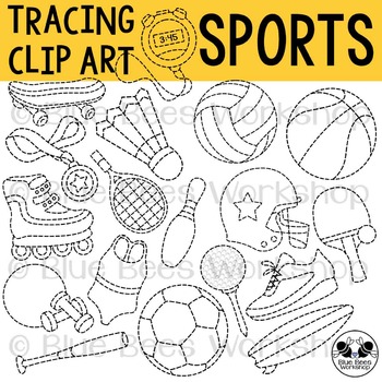 Preview of Tracing Sports Clip Art