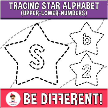 Preview of Tracing Star Alphabet Clipart Letters Fine Motor Skills Pencil Control Space