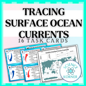 Preview of Tracing Surface Ocean Currents Task Cards | Ocean Gyres